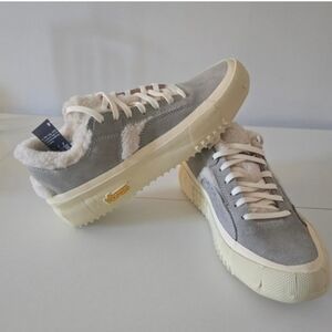 Women's Gray Suede Shearling Lined Brandblack Vibram Sneakers Size 6